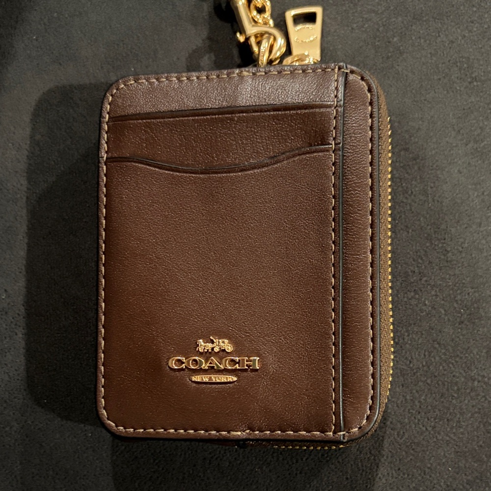 Coach Zip Card Case in Maple